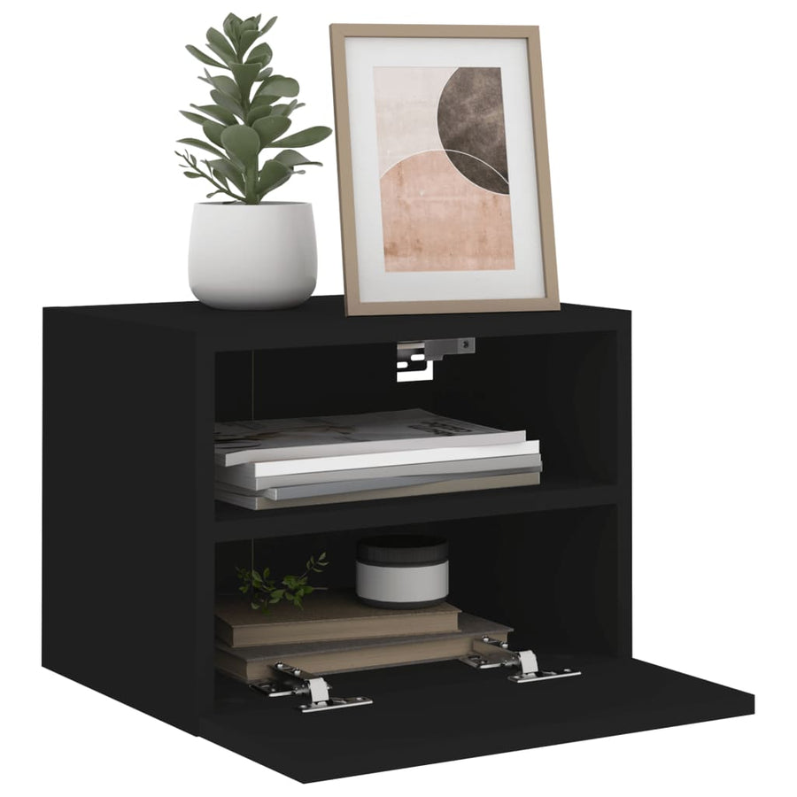 Tv-Wandmeubels 2 St 40X30X30 Cm Bewerkt Hout Zwart