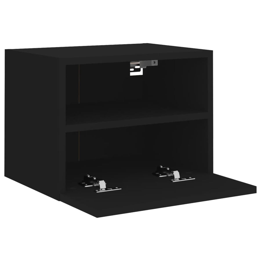 Tv-Wandmeubels 2 St 40X30X30 Cm Bewerkt Hout Zwart
