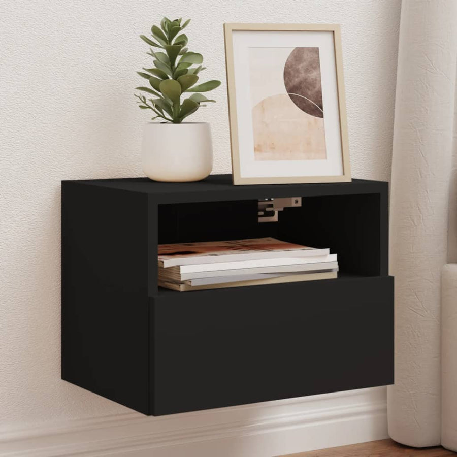 Tv-Wandmeubels 2 St 40X30X30 Cm Bewerkt Hout Zwart