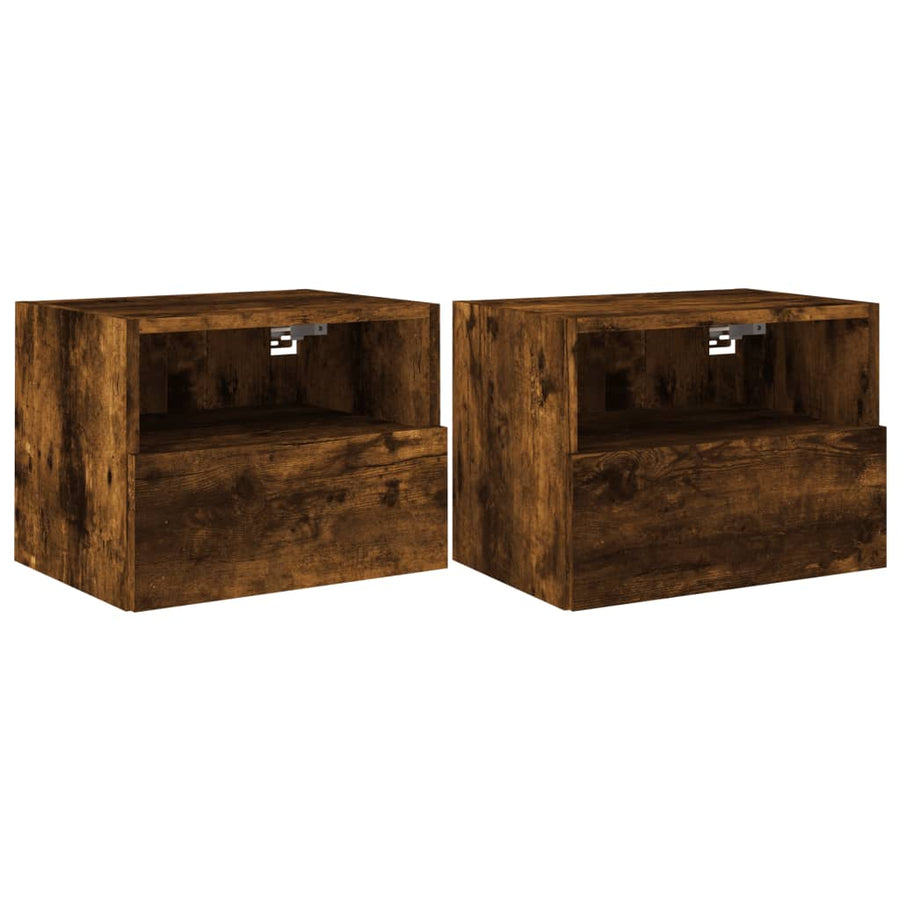 Tv-Wandmeubels 2 St 40X30X30 Cm Bewerkt Hout Gerookt Eikenkleur
