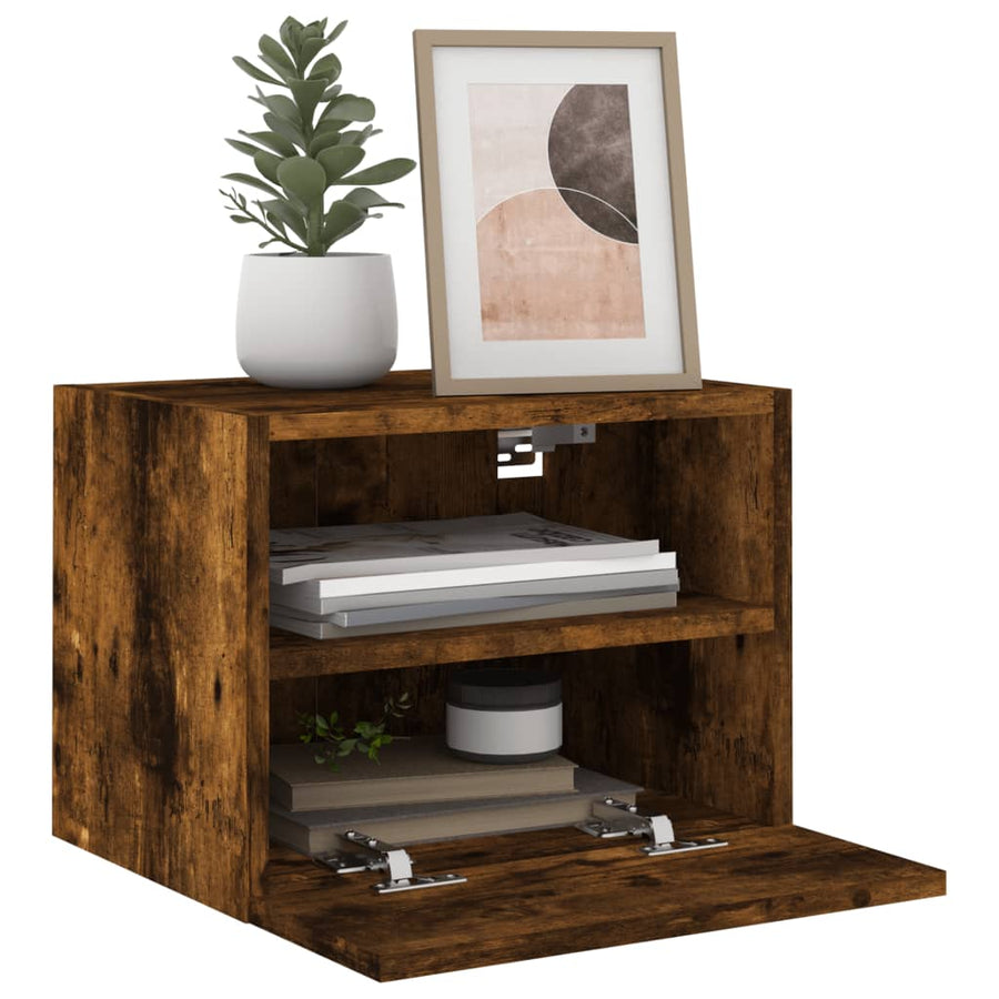 Tv-Wandmeubels 2 St 40X30X30 Cm Bewerkt Hout Gerookt Eikenkleur