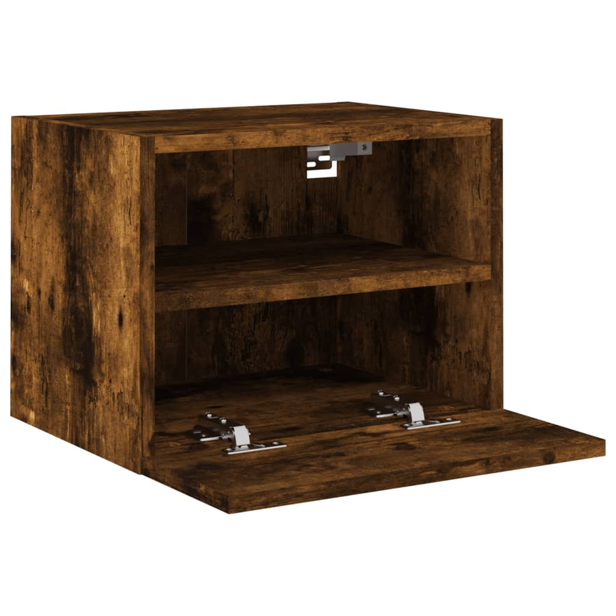 Tv-Wandmeubels 2 St 40X30X30 Cm Bewerkt Hout Gerookt Eikenkleur
