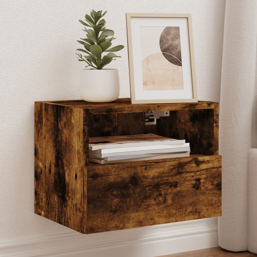 Tv-Wandmeubels 2 St 40X30X30 Cm Bewerkt Hout Gerookt Eikenkleur