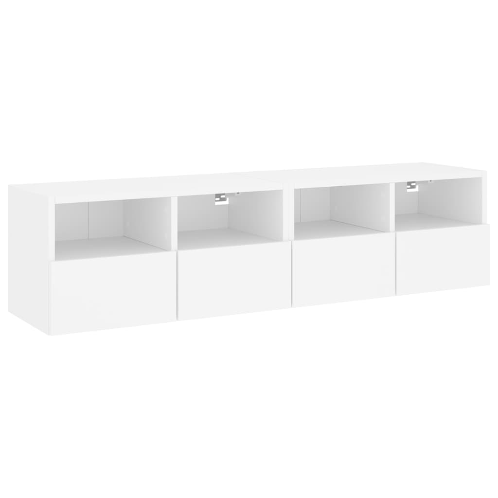 Tv-Wandmeubels 2 St 60X30X30 Cm Bewerkt Hout Wit