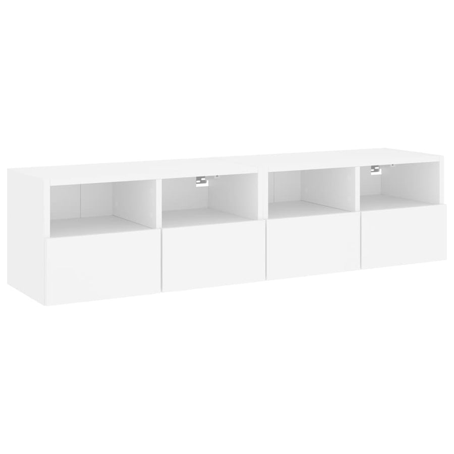 Tv-Wandmeubels 2 St 60X30X30 Cm Bewerkt Hout Wit