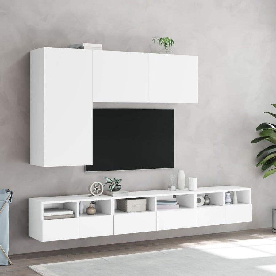 Tv-Wandmeubels 2 St 60X30X30 Cm Bewerkt Hout Wit
