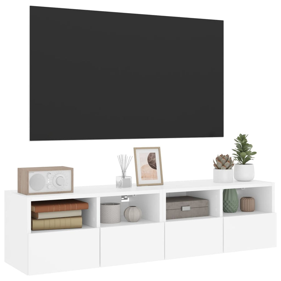 Tv-Wandmeubels 2 St 60X30X30 Cm Bewerkt Hout Wit