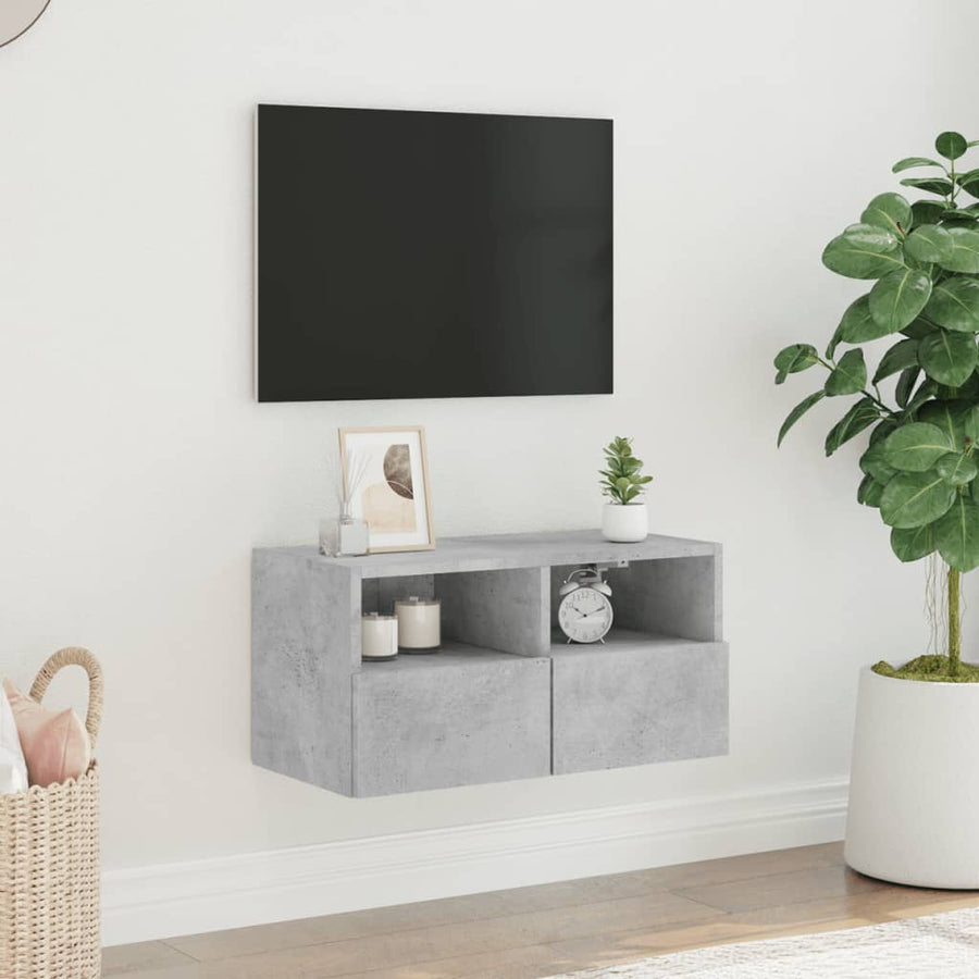 Tv-Wandmeubel 60X30X30 Cm Bewerkt Hout Betongrijs