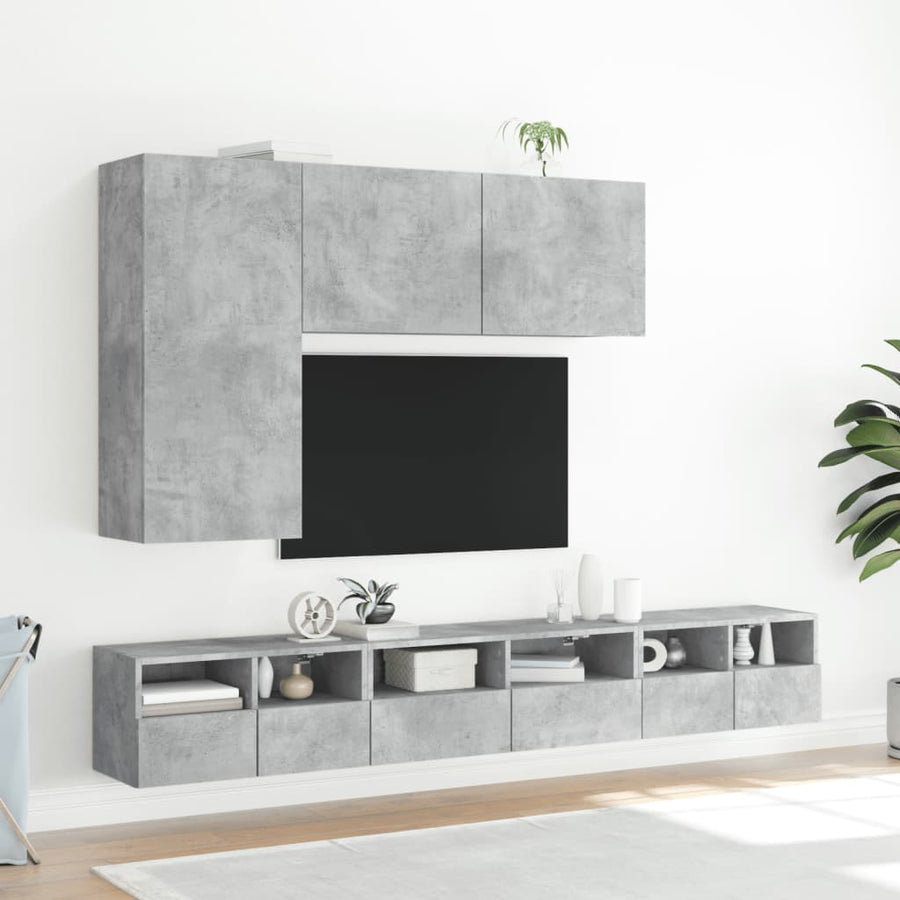 Tv-Wandmeubel 60X30X30 Cm Bewerkt Hout Betongrijs