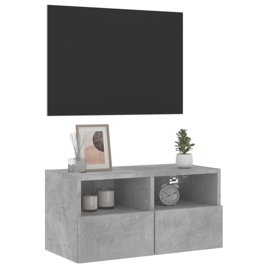 Tv-Wandmeubel 60X30X30 Cm Bewerkt Hout Betongrijs