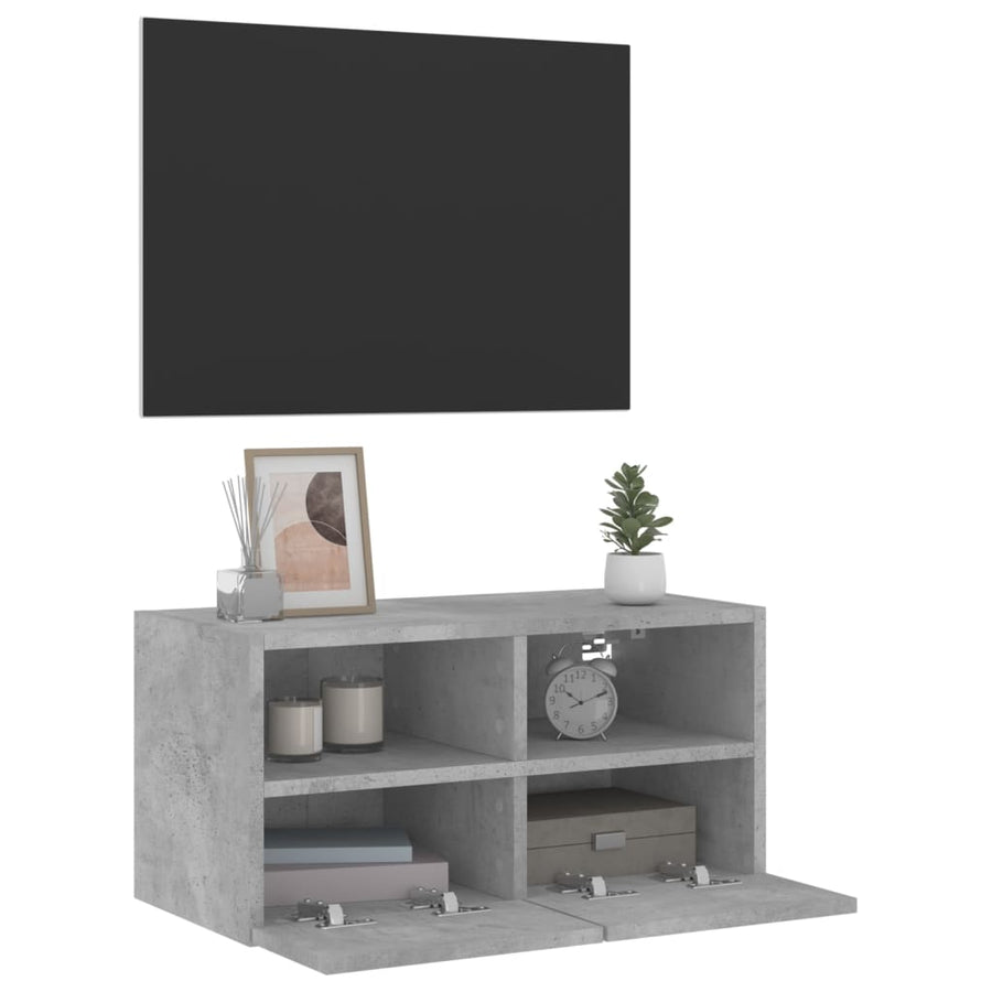 Tv-Wandmeubel 60X30X30 Cm Bewerkt Hout Betongrijs