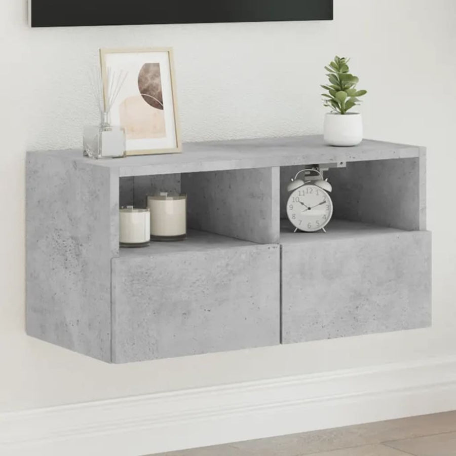 Tv-Wandmeubel 60X30X30 Cm Bewerkt Hout Betongrijs