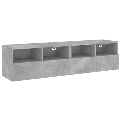 Tv-Wandmeubels 2 St 60X30X30 Cm Bewerkt Hout Betongrijs