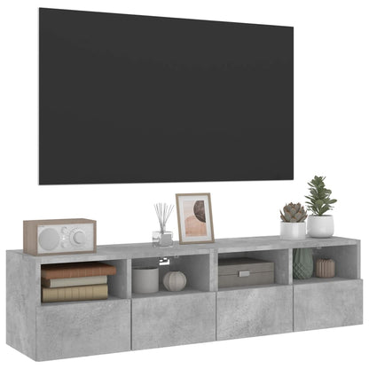 Tv-Wandmeubels 2 St 60X30X30 Cm Bewerkt Hout Betongrijs