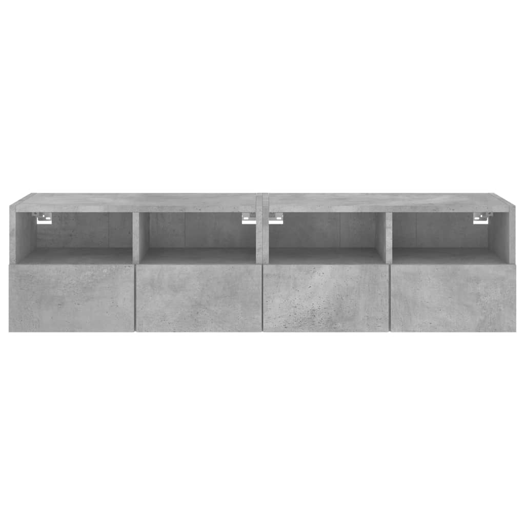Tv-Wandmeubels 2 St 60X30X30 Cm Bewerkt Hout Betongrijs