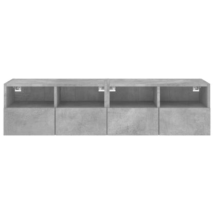 Tv-Wandmeubels 2 St 60X30X30 Cm Bewerkt Hout Betongrijs