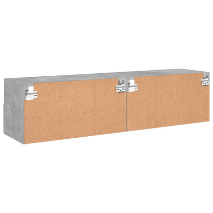 Tv-Wandmeubels 2 St 60X30X30 Cm Bewerkt Hout Betongrijs