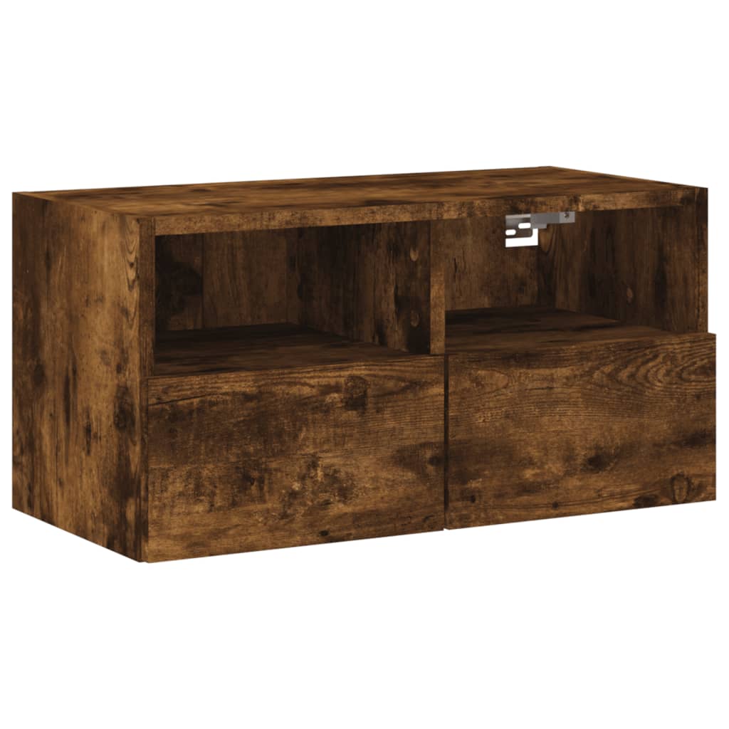 Tv-Wandmeubel 60X30X30 Cm Bewerkt Hout Gerookt Eikenkleurig