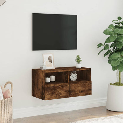 Tv-Wandmeubel 60X30X30 Cm Bewerkt Hout Gerookt Eikenkleurig