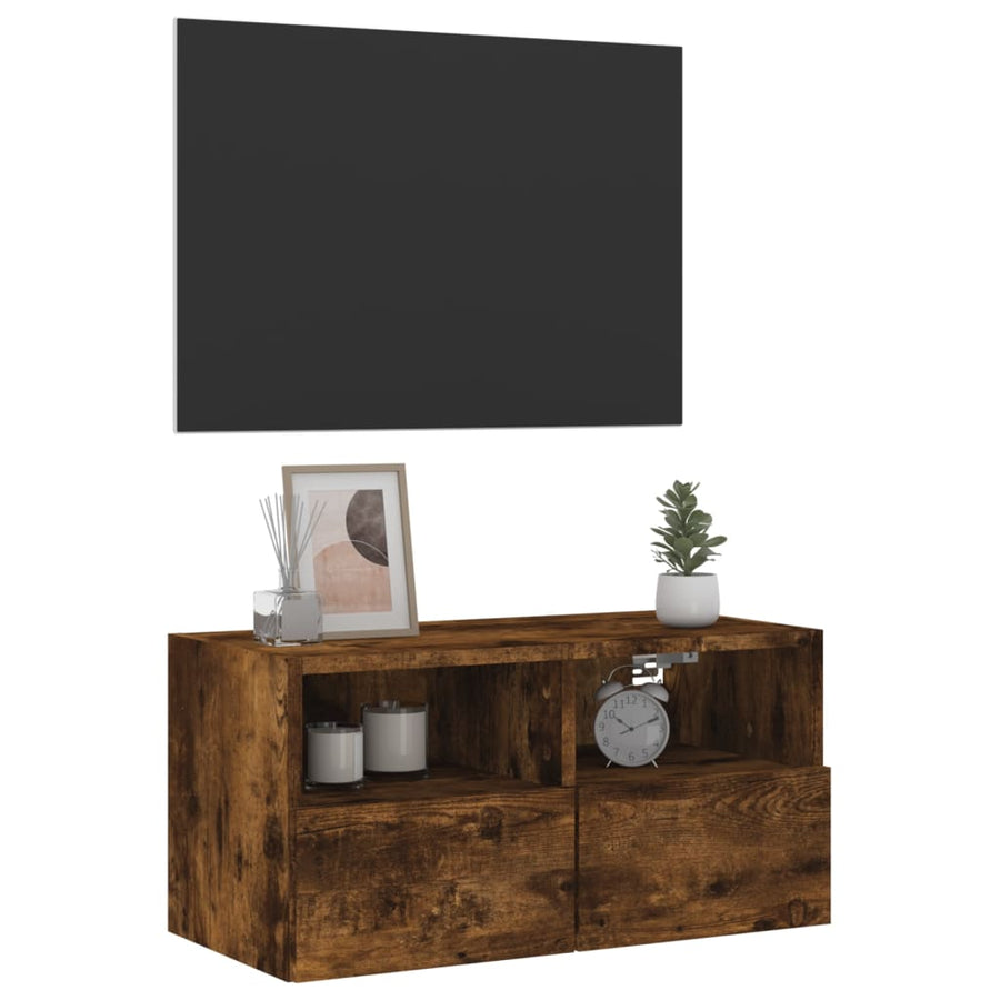 Tv-Wandmeubel 60X30X30 Cm Bewerkt Hout Gerookt Eikenkleurig
