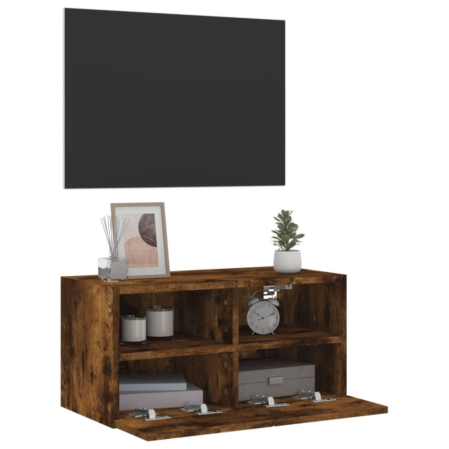 Tv-Wandmeubel 60X30X30 Cm Bewerkt Hout Gerookt Eikenkleurig