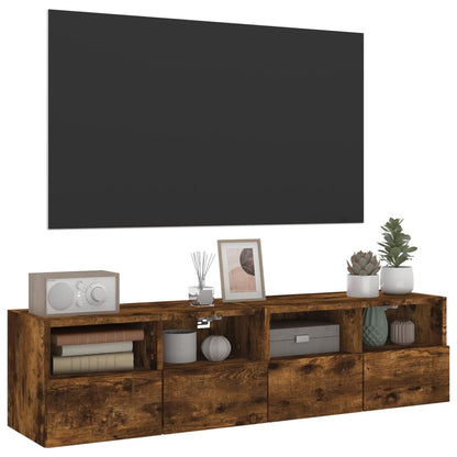 Tv-Wandmeubels 2 St 60X30X30 Cm Bewerkt Hout Gerookt Eikenkleur