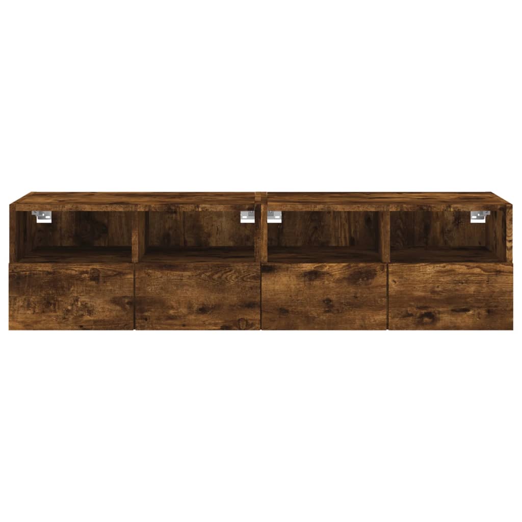 Tv-Wandmeubels 2 St 60X30X30 Cm Bewerkt Hout Gerookt Eikenkleur