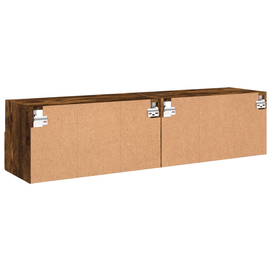 Tv-Wandmeubels 2 St 60X30X30 Cm Bewerkt Hout Gerookt Eikenkleur