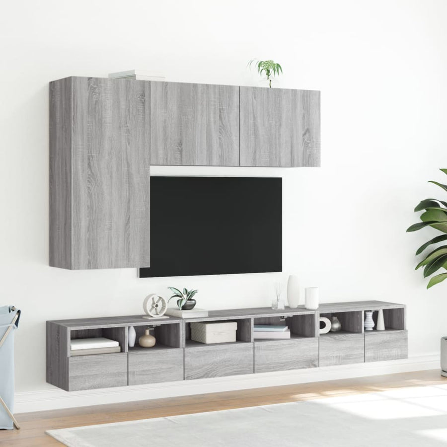 Tv-Wandmeubel 60X30X30 Cm Bewerkt Hout Grijs Sonoma Eikenkleur