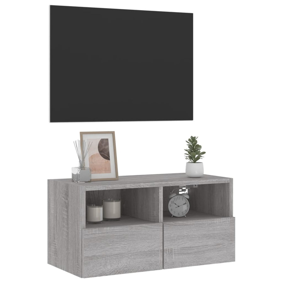 Tv-Wandmeubel 60X30X30 Cm Bewerkt Hout Grijs Sonoma Eikenkleur