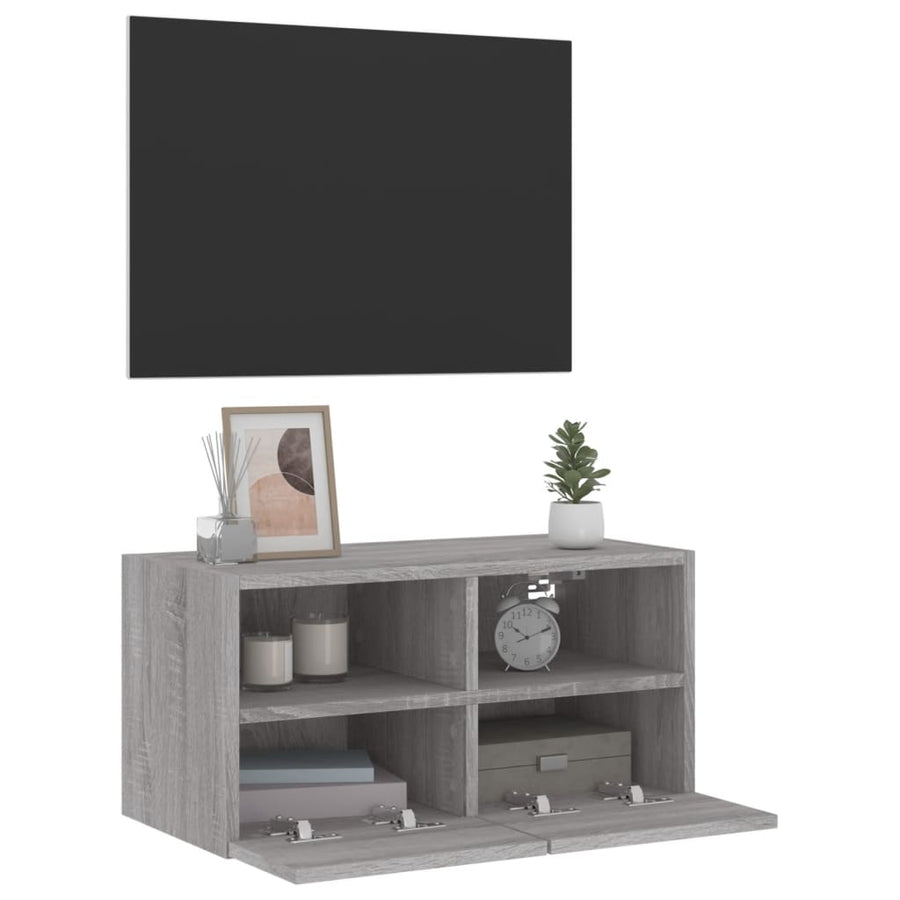 Tv-Wandmeubel 60X30X30 Cm Bewerkt Hout Grijs Sonoma Eikenkleur