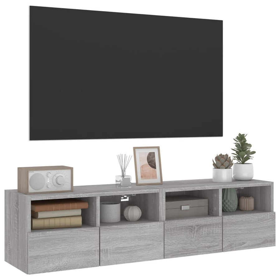 Tv-Wandmeubels 2 St 60X30X30 Cm Bewerkt Hout Grijs Sonoma Eiken