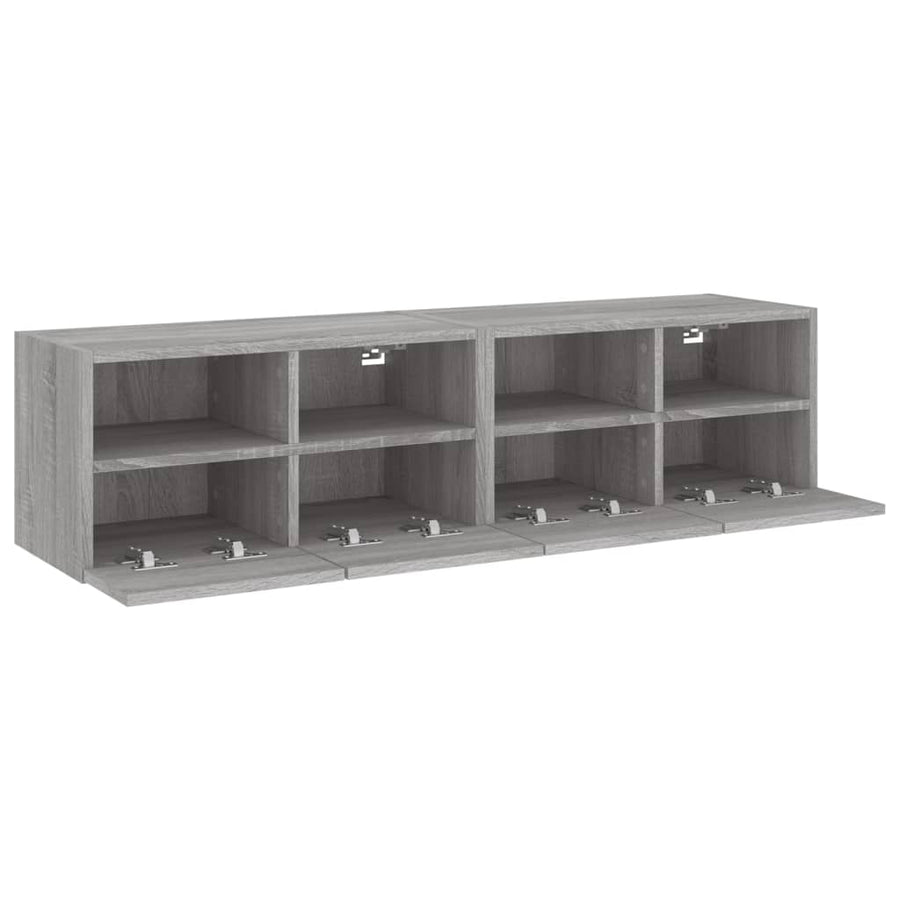 Tv-Wandmeubels 2 St 60X30X30 Cm Bewerkt Hout Grijs Sonoma Eiken