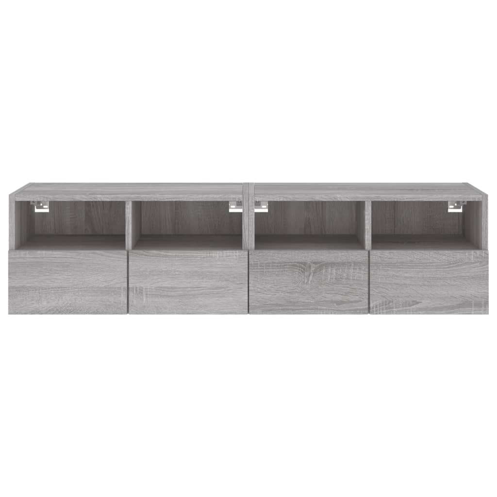 Tv-Wandmeubels 2 St 60X30X30 Cm Bewerkt Hout Grijs Sonoma Eiken