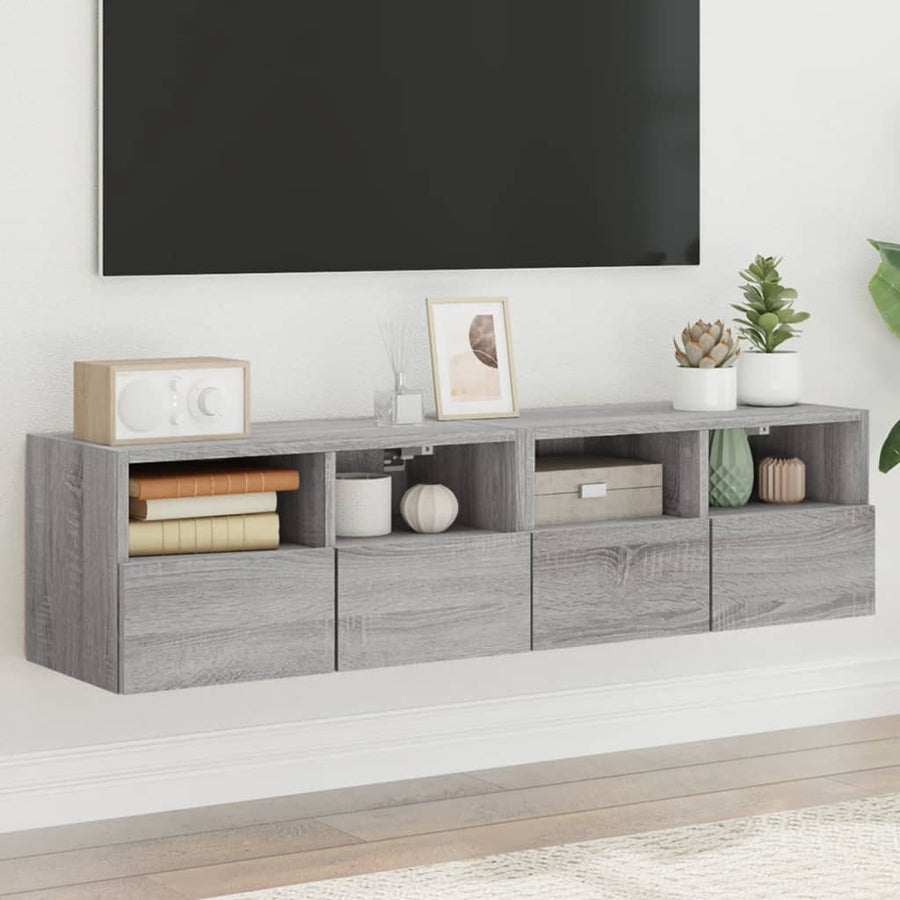 Tv-Wandmeubels 2 St 60X30X30 Cm Bewerkt Hout Grijs Sonoma Eiken