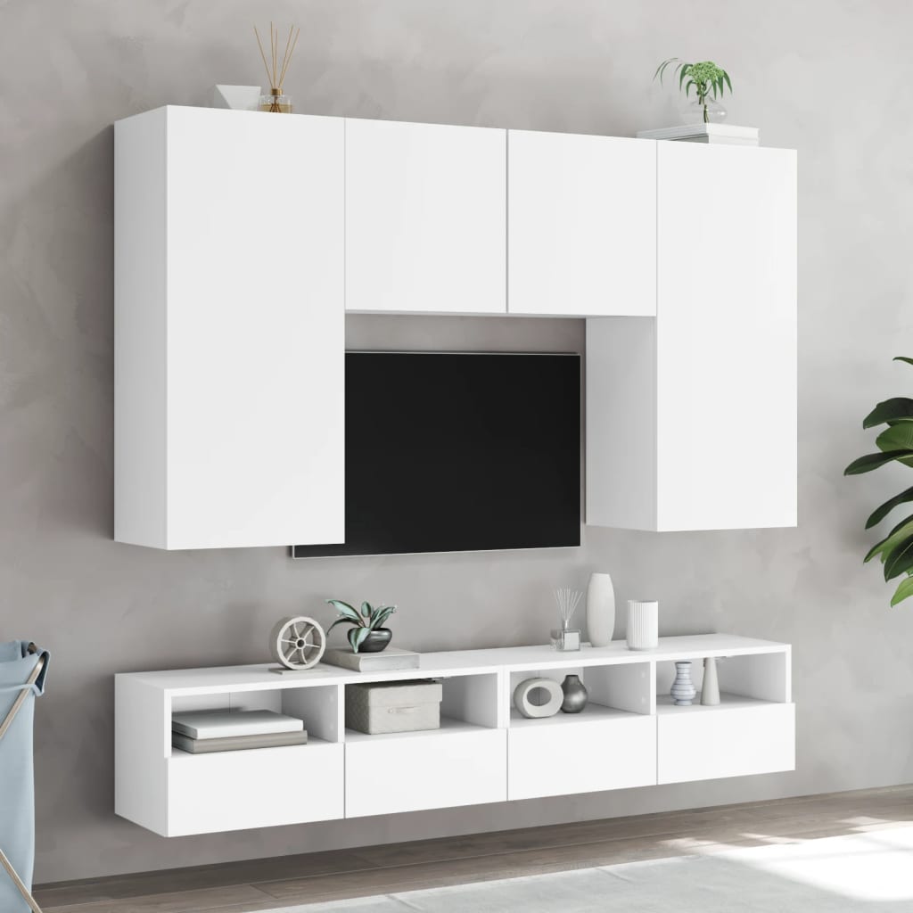 Tv-Wandmeubel 80X30X30 Cm Bewerkt Hout 1 80 cm Wit