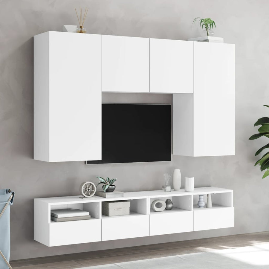 Tv-Wandmeubel 80X30X30 Cm Bewerkt Hout 1 80 cm Wit
