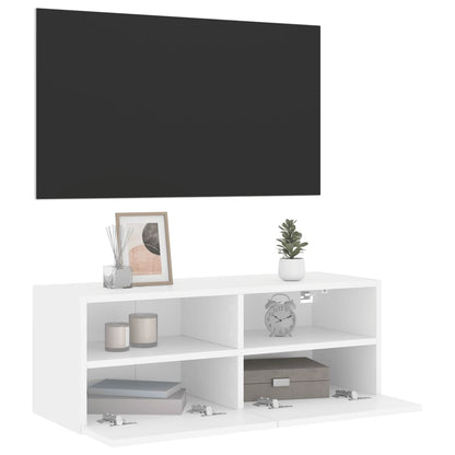 Tv-Wandmeubel 80X30X30 Cm Bewerkt Hout 1 80 cm Wit