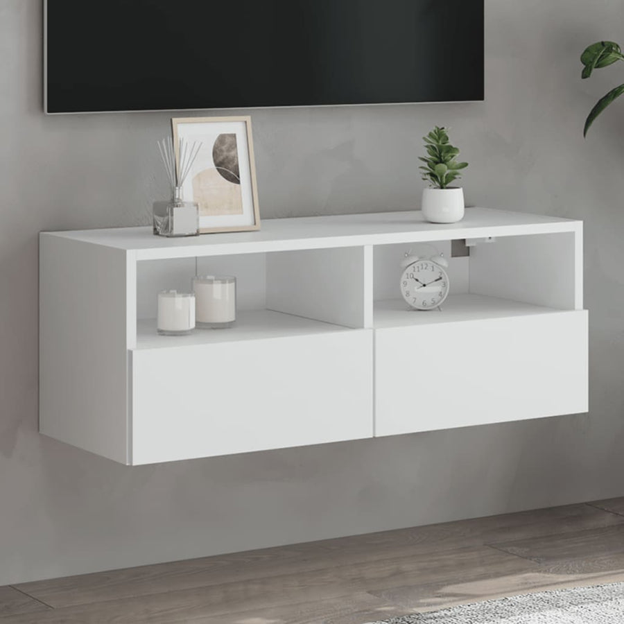 Tv-Wandmeubel 80X30X30 Cm Bewerkt Hout 1 80 cm Wit
