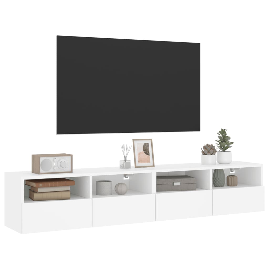 Tv-Wandmeubels 2 St 80X30X30 Cm Bewerkt Hout Wit