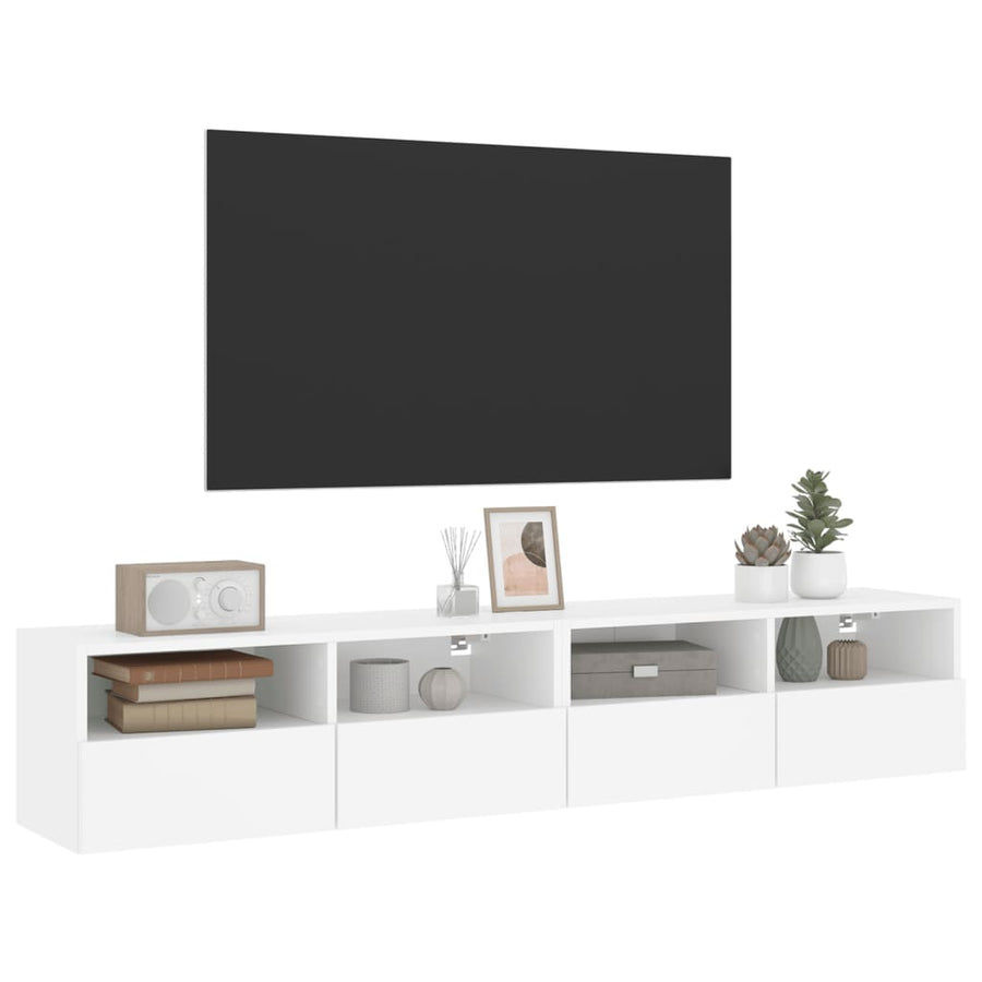 Tv-Wandmeubels 2 St 80X30X30 Cm Bewerkt Hout Wit