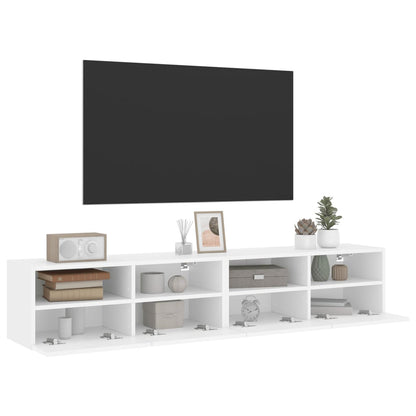 Tv-Wandmeubels 2 St 80X30X30 Cm Bewerkt Hout Wit
