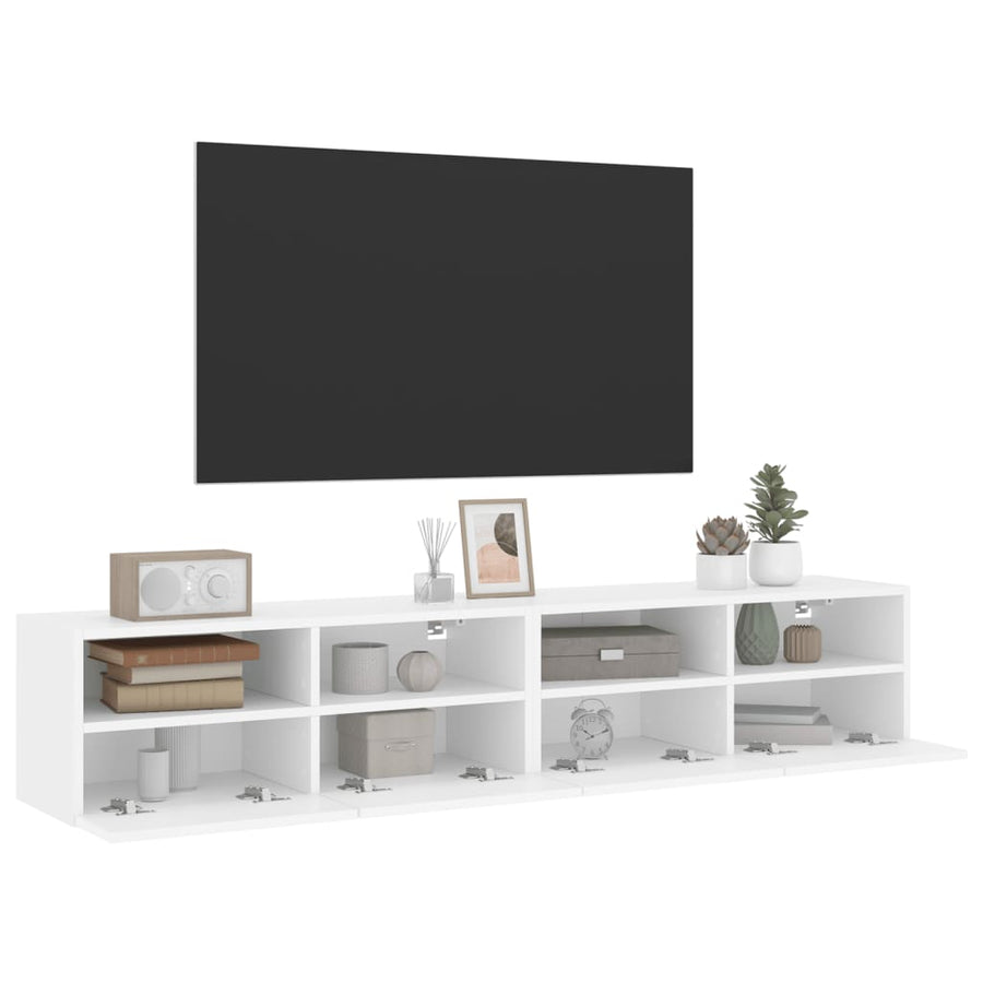 Tv-Wandmeubels 2 St 80X30X30 Cm Bewerkt Hout Wit