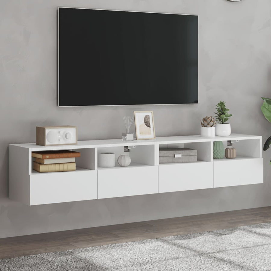 Tv-Wandmeubels 2 St 80X30X30 Cm Bewerkt Hout Wit