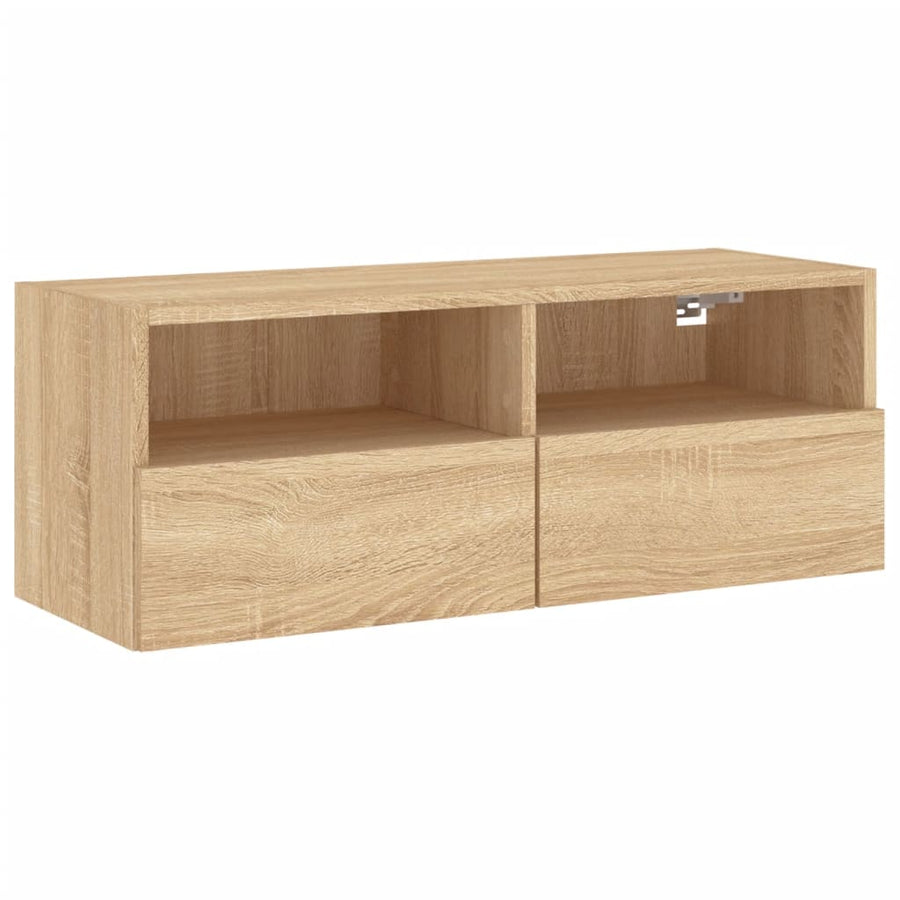 Tv-Wandmeubel 80X30X30 Cm Bewerkt Hout Sonoma Eikenkleurig
