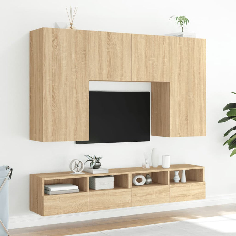 Tv-Wandmeubel 80X30X30 Cm Bewerkt Hout Sonoma Eikenkleurig