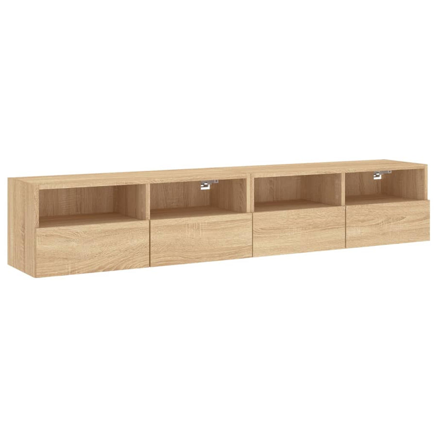 Tv-Wandmeubels 2 St 80X30X30 Cm Bewerkt Hout Sonoma Eikenkleur
