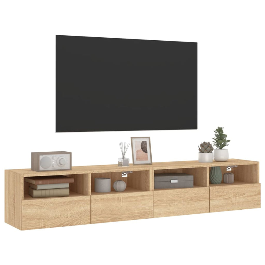 Tv-Wandmeubels 2 St 80X30X30 Cm Bewerkt Hout Sonoma Eikenkleur