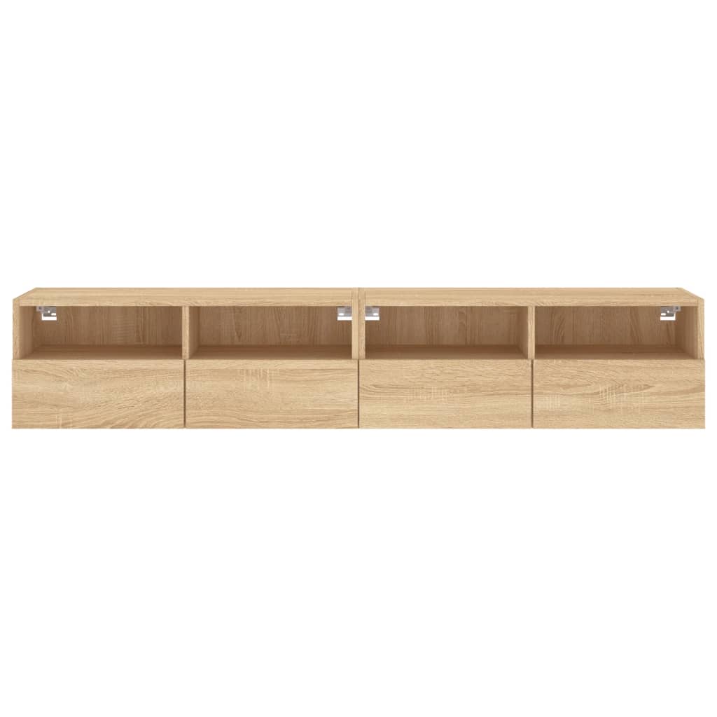 Tv-Wandmeubels 2 St 80X30X30 Cm Bewerkt Hout Sonoma Eikenkleur