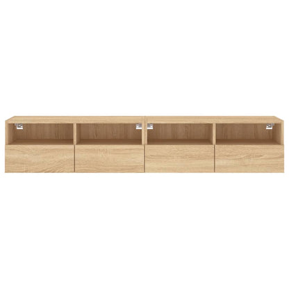 Tv-Wandmeubels 2 St 80X30X30 Cm Bewerkt Hout Sonoma Eikenkleur